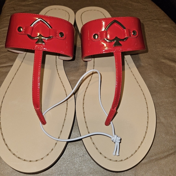 Kate Spade red patent leather sandals, women's size 10 - Picture 5 of 8